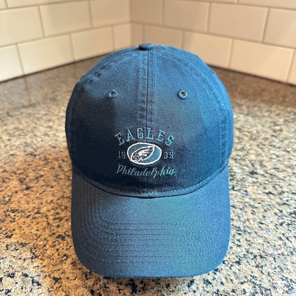 Vtg Philadelphia Eagles Hat NFL Logo Dad Cap Blue Cotton Deadstock New